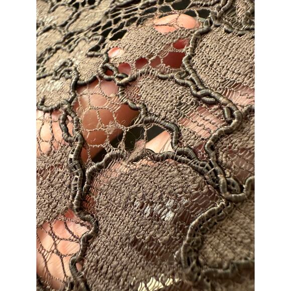 Ann Taylor LOFT Gray and Brown Lace Straight Pencil Skirt Size 12 - Picture 6 of 8